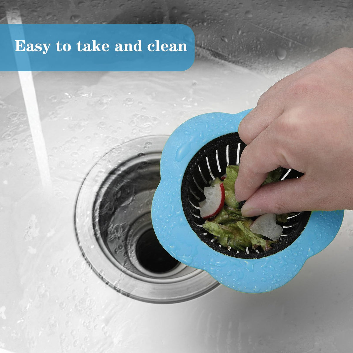 SJDLGN 2 Pcs Kitchen Sink Strainer, Upgraded Silicone Sink Drain Strainer