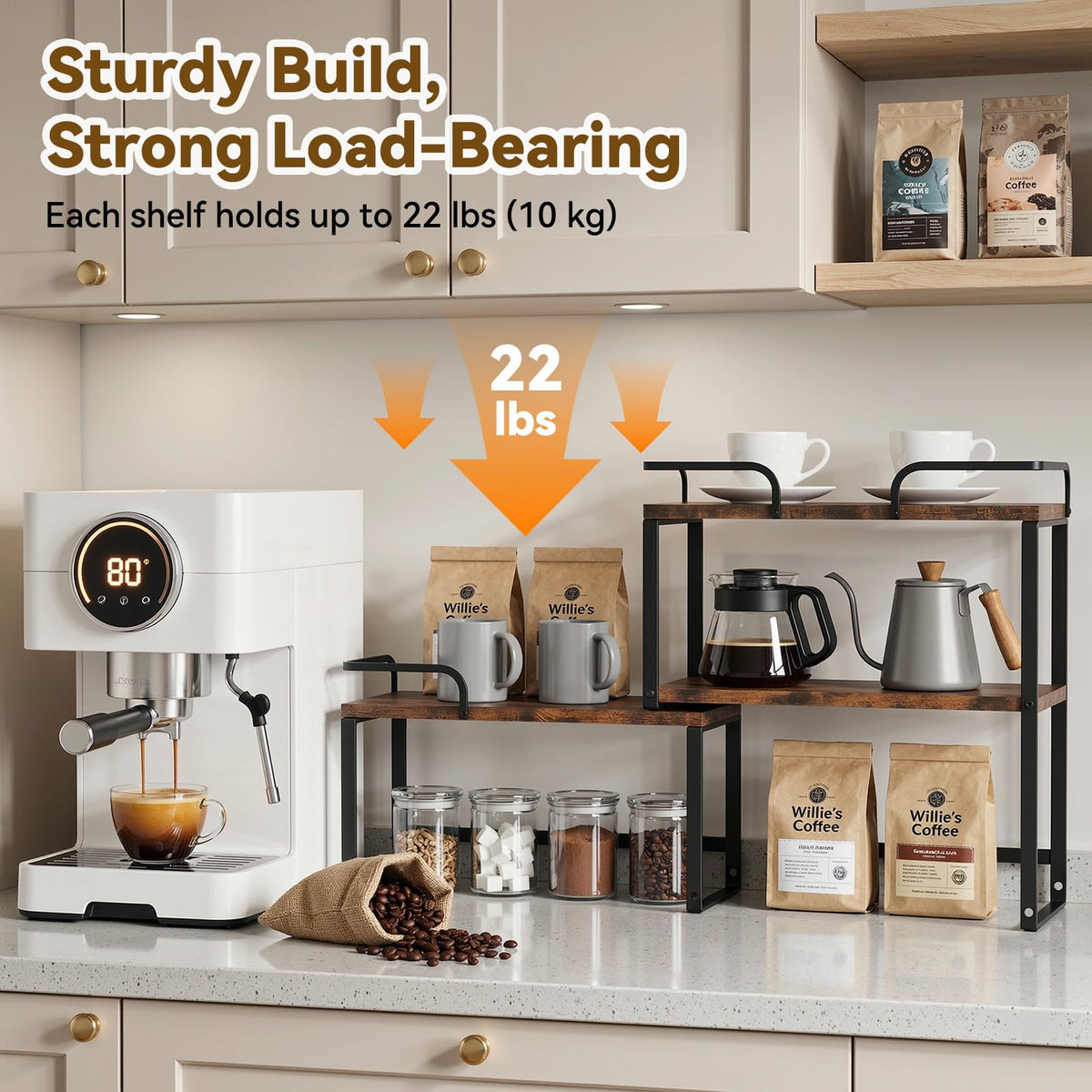 Housolution Stackable Kitchen Countertop Organizer Corner Shelf