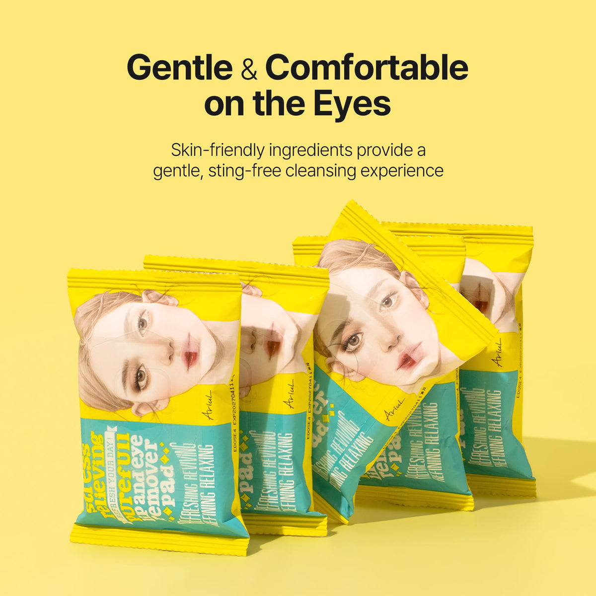 Ariul Purefull Lip & Eye Makeup Remover Pads – Oil-Infused Dual-Sided Pads, Gentle Exfoliation, Travel Friendly Compact Size, Korean Skincare (30 Pads x 3 Pack)