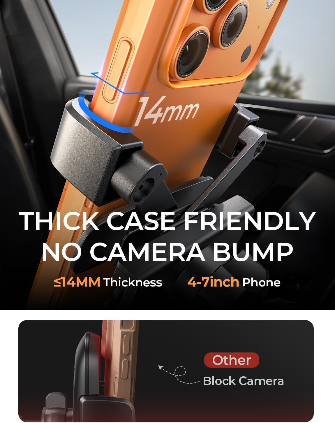 AINOPE Air Vent Phone Mount for Car [Drop-in Grip]Gravity Phone Holder for Car Vent Phone Mount for iPhone 18 Pro Max 17 16 15 Galaxy S26 S25, Universal Interior Accessories Gifts for Men Women, Black