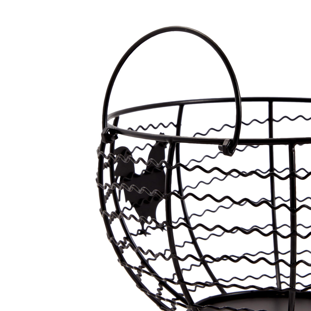 Juvale Egg Holder Countertop Wire Basket - 8.2 x 8.2 x 4.9 in, Black Iron Farmhouse Style - Egg Basket Countertop Organizer for Kitchen Decor & Accessories