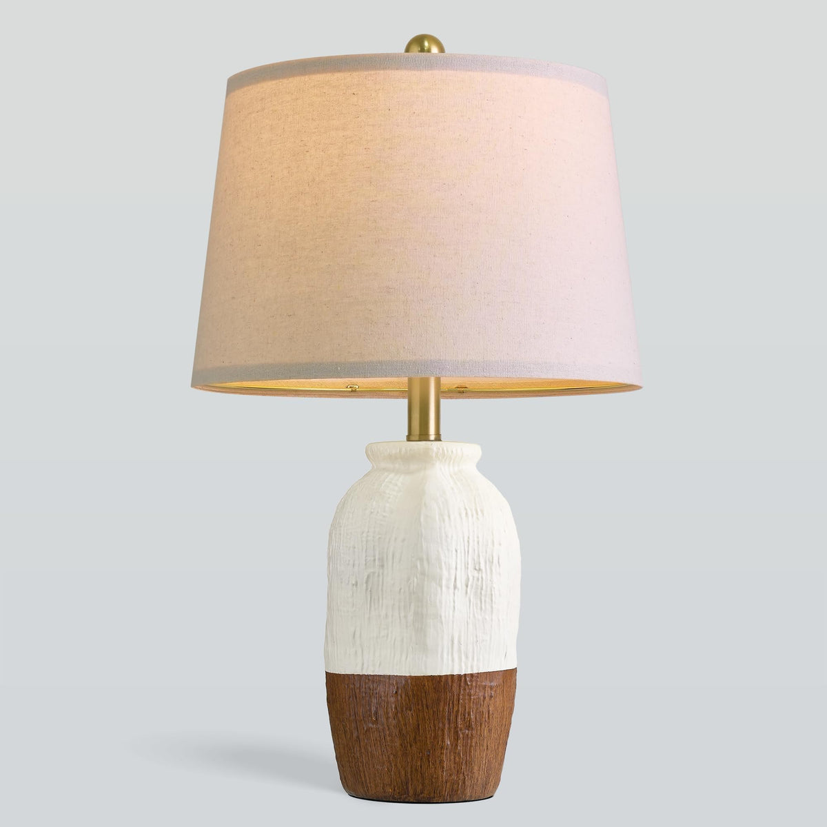 Vortether 22.5" White Ceramic Table Lamps for Bedroom, Boho Nightstand Lamp