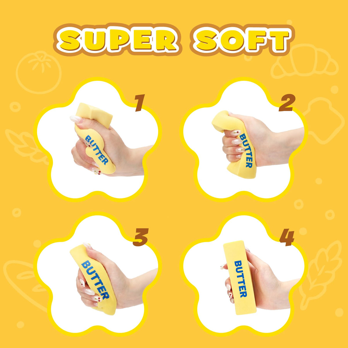 Recheel Butter Squishy Toys, 9 Pack Slow Rising Food Squishies Set