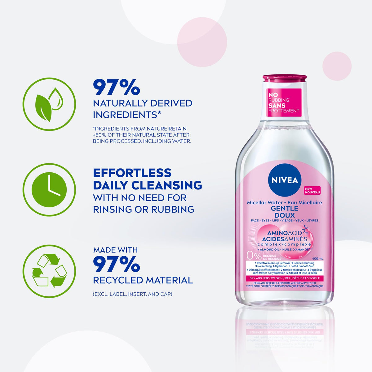 Nivea MicellAIR Water For Dry And Sensitive Skin Make-Up Remover, 400 ml