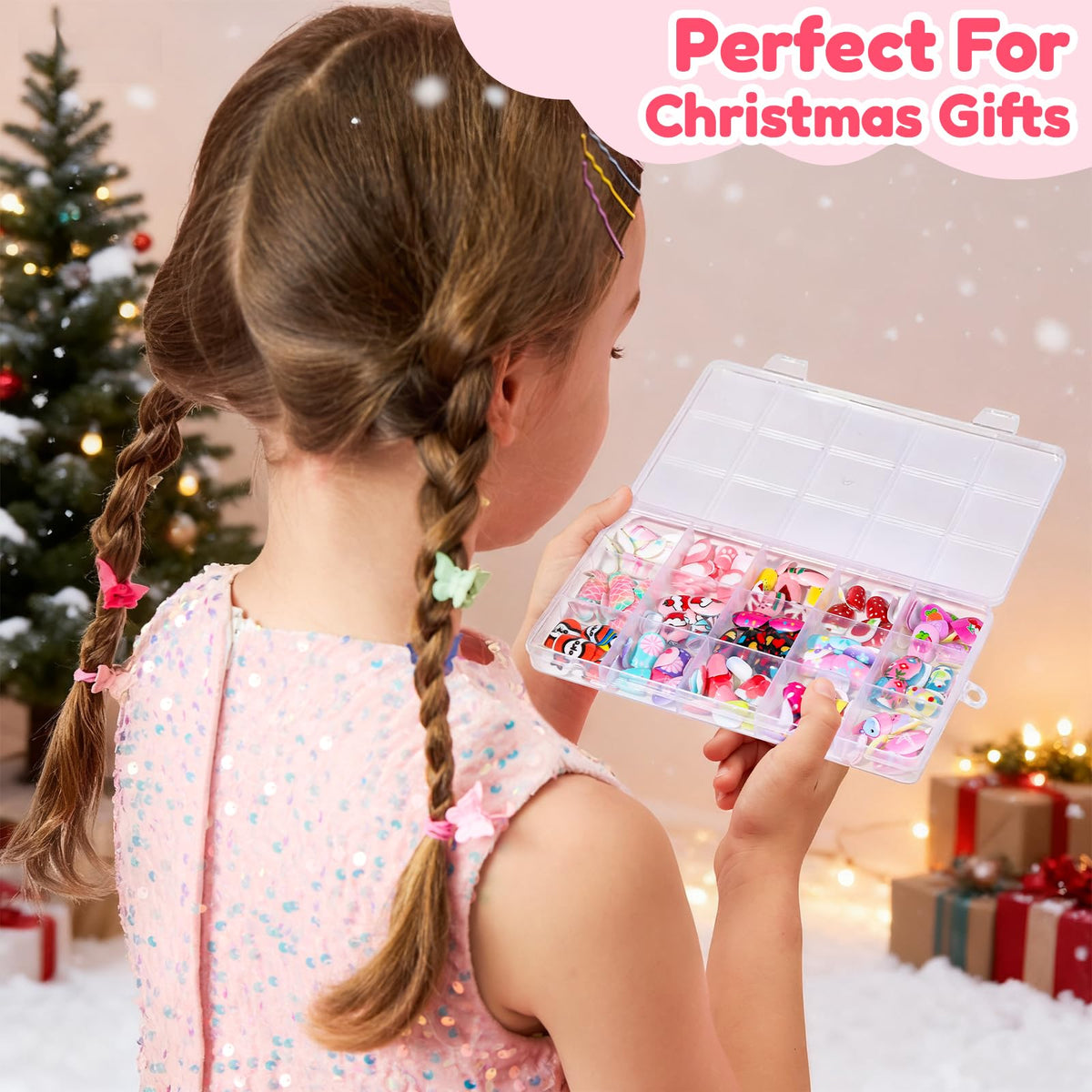 Teenitor 360 Pcs Press On Nails, 15 Styles 12 Sizes Press On Nails for Kids Girls 8-15 Years, Fake Acrylic Kids Nails with Nail Adhesive Tabs, Nail File Nail Buffer