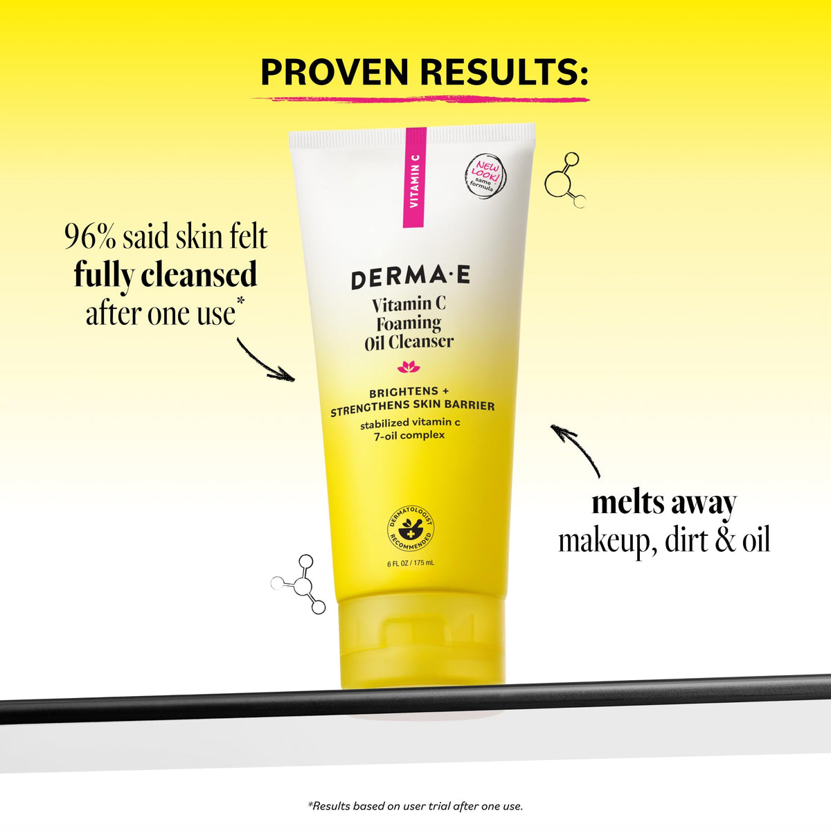 Derma E Vitamin C Foaming Oil Cleanser, 6 Fl Oz Face Wash with Niacinimide