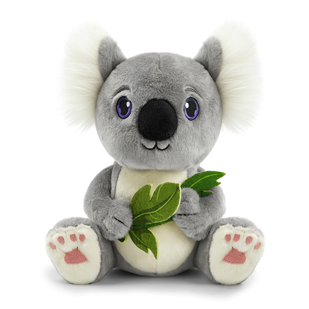 JUSTQUNSEEN Koala Stuffed Animal Plush Toy with Eucalyptus Leaf 10 Inch Cute Soft Koala Bear Plushies Safe Embroidered Eyes Zoo Animals Decor Birthday for Kids Toddlers Boys Girls