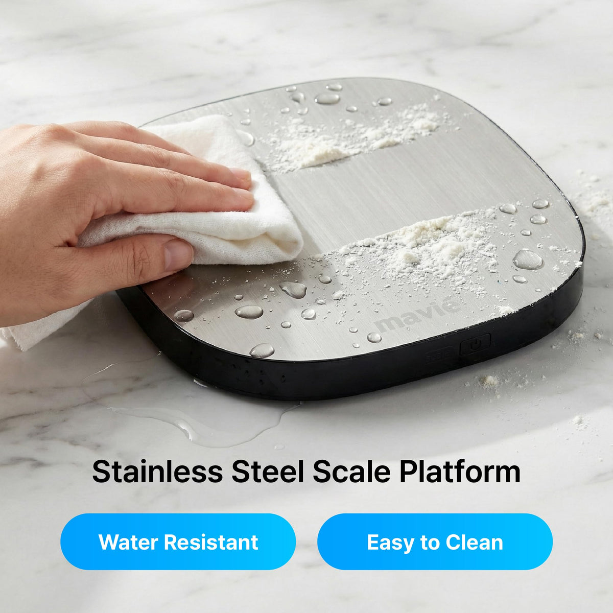 MAVIÉ Wireless Stainless Steel Kitchen Scale with Magnetic Detachable Display, 8 Unit Modes, Precision Tare, 5kg Capacity, Ultra-Slim Digital Food & Baking Scale