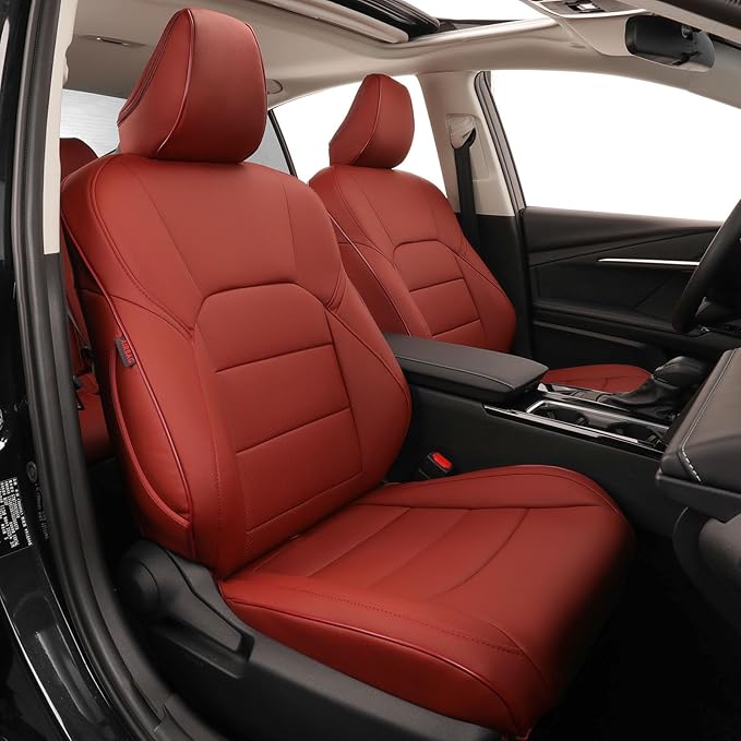 EKR Camry Seat Covers for Toyota Camry SE,LE 2025 2026 Waterproof Leather Car Seat Cover Full Set for Trucks SUV-Faux Leather (Burgundy)