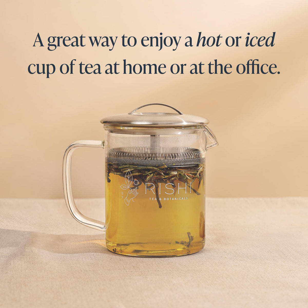 Rishi Tea Simple Brew Teapot for Loose Tea, Borosilicate Glass, 400ml