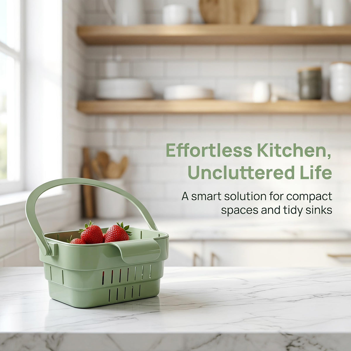2 Pack Foldable Hanging Sink Strainer Basket, Over Sink Collapsible Colander with Faucet Hook, Kitchen Drain Basket for Washing Fruits Vegetables, Food Scraps Strainer & Sink Organizer
