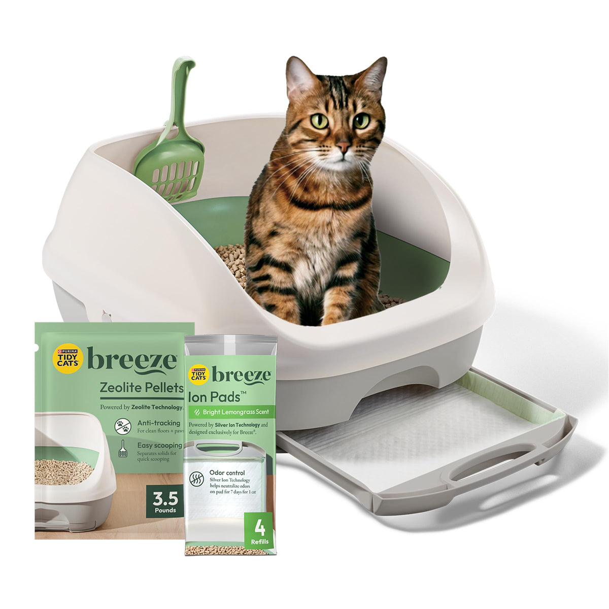 Purina Tidy Cats Breeze Cat Litter Box System Kit with Pellets & Pads
