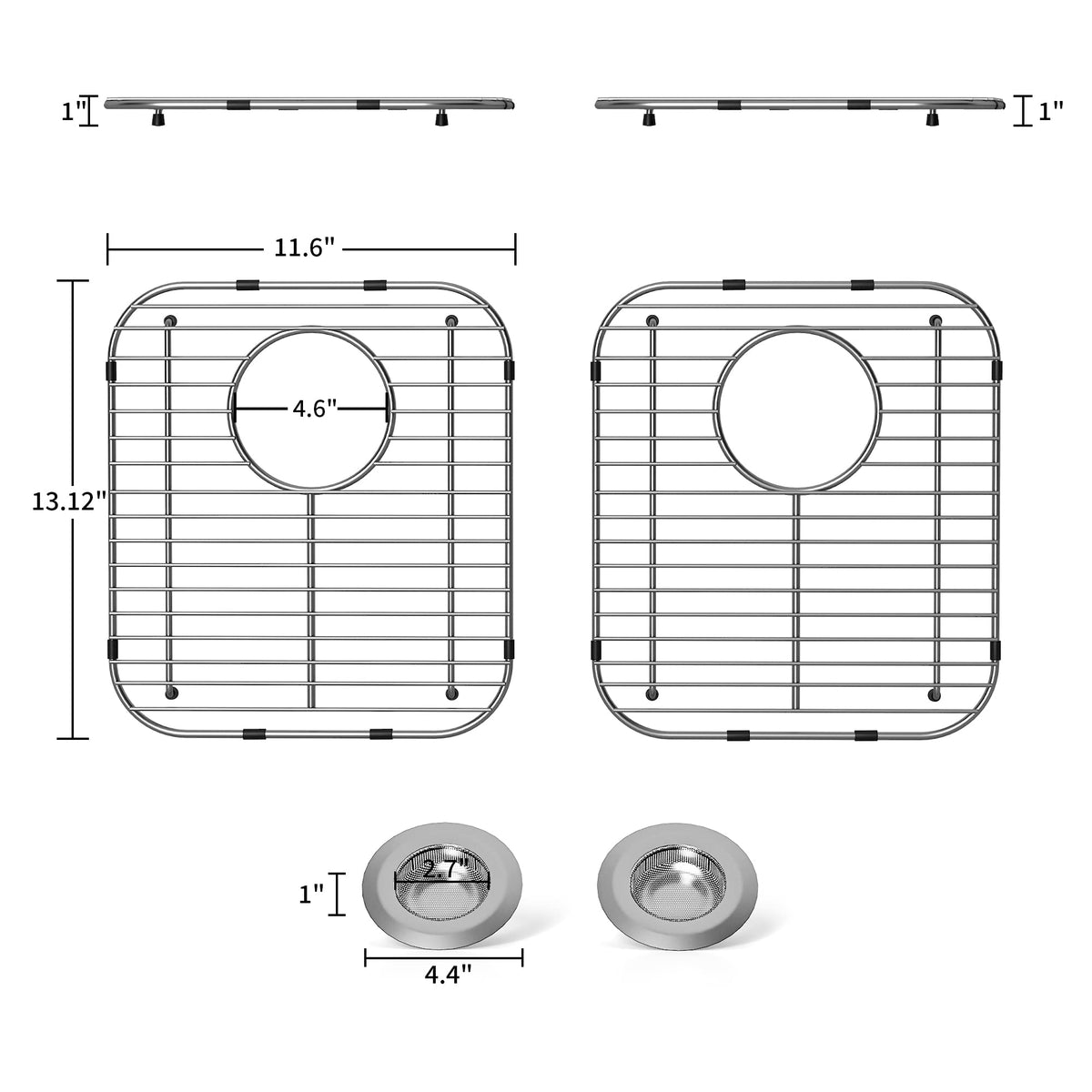 jkxoo 2Pack Stainless Steel Sink Protectors, 13.1''x11.6''x1''
