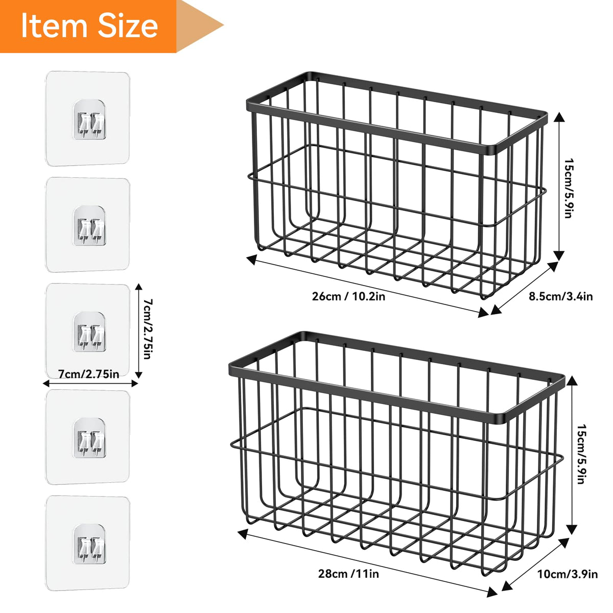 FAMNONE 2-Pack Adhesive Cabinet Door Organizer, 5.9" Inside Cabinet Storage