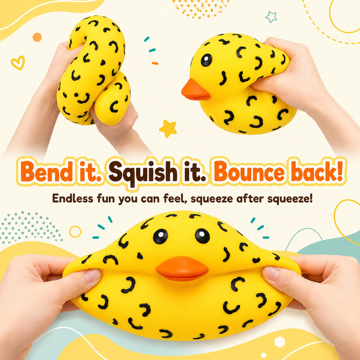 Jumbo Duck Squishy, Giant Soft Slow Rising Duck Stress Relief Squeeze Toy