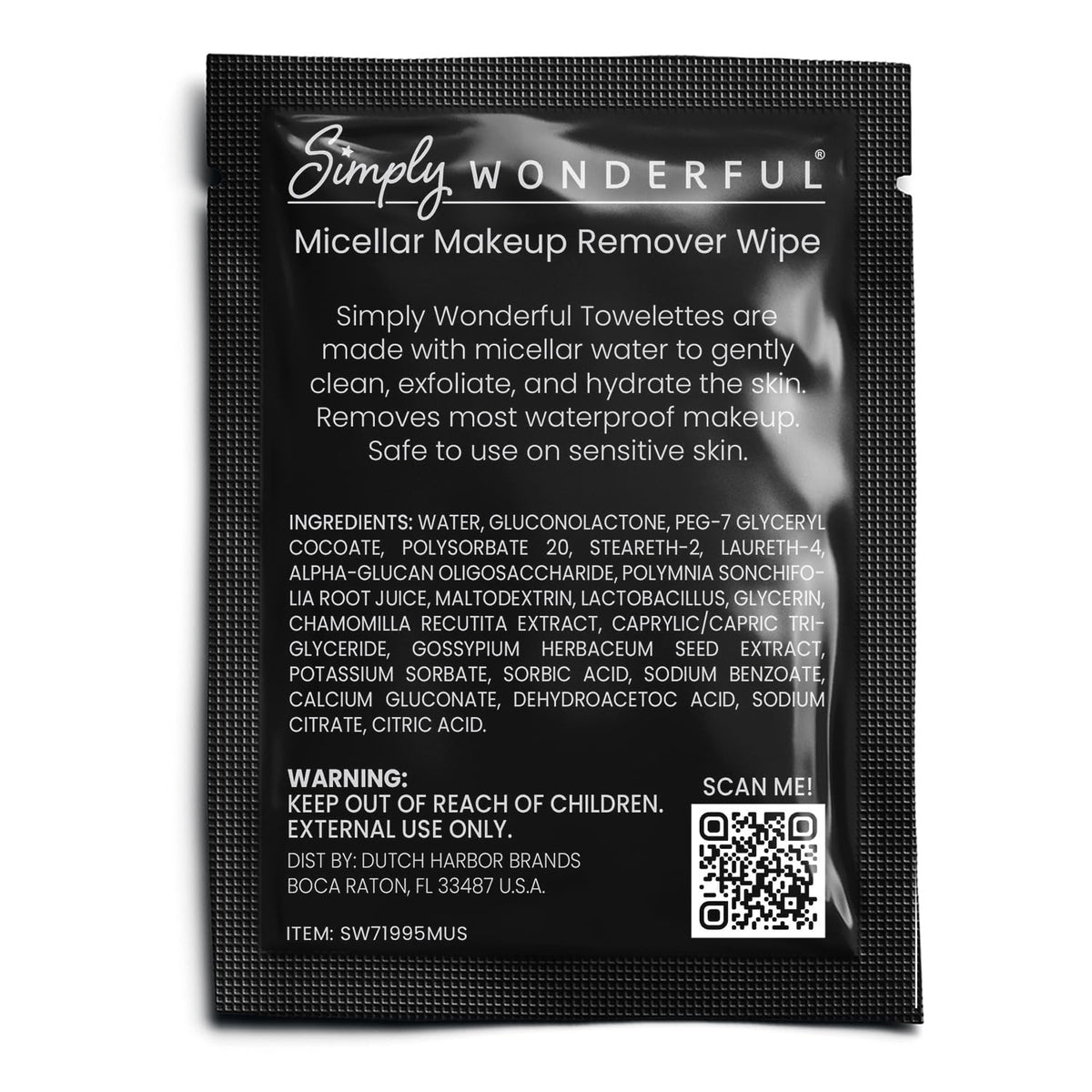 Simply Wonderful Makeup Wipes Remover - Micellar Water Makeup Remover Wipes Individually Wrapped - Facial Cleansing to Remove Makeup, Mascara, Lipstick, Oil and Dirt, 100 Bulk Makeup Wipes