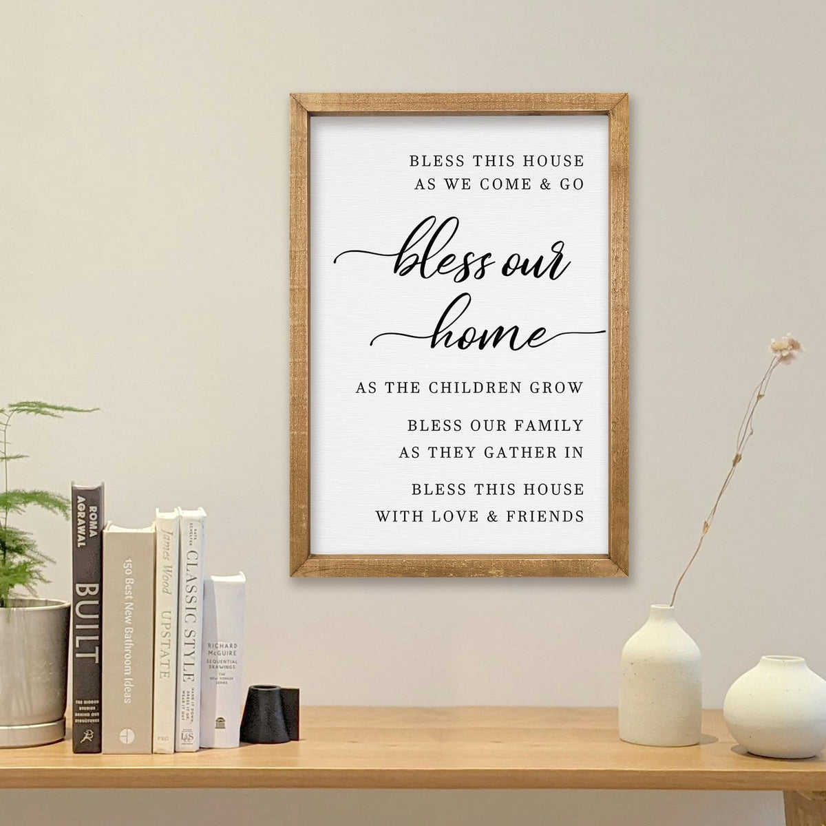 comurdyo Bless This Home Wall Decor 16"×11" Wood
