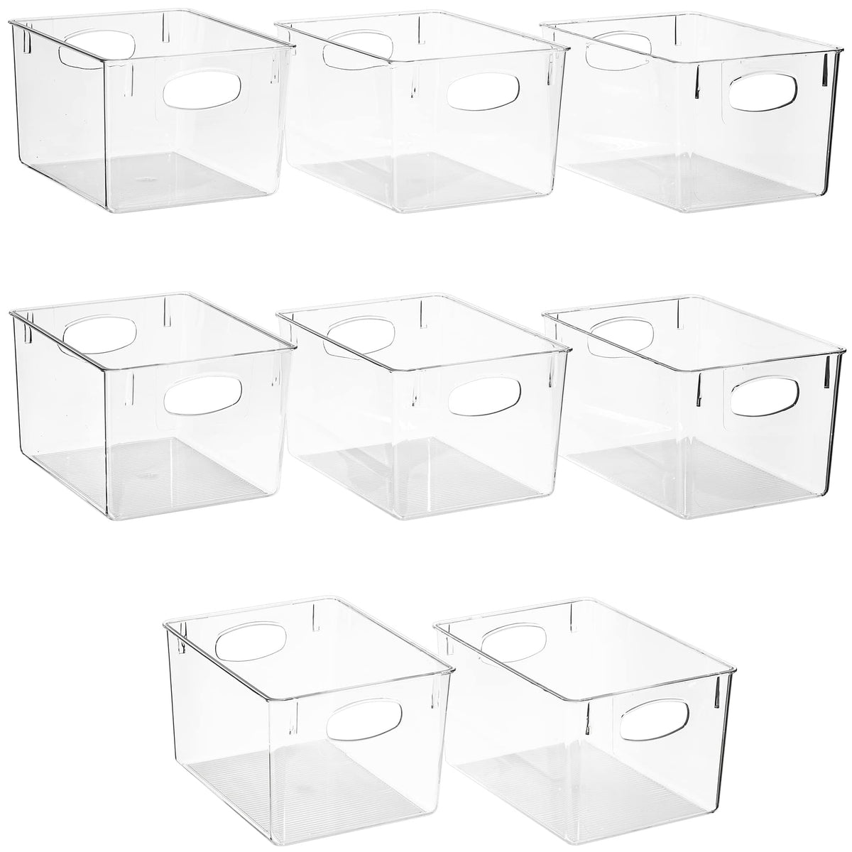 Sorbus Fridge Organizers and Storage, Clear Plastic Bins (Large, 8 Pack)