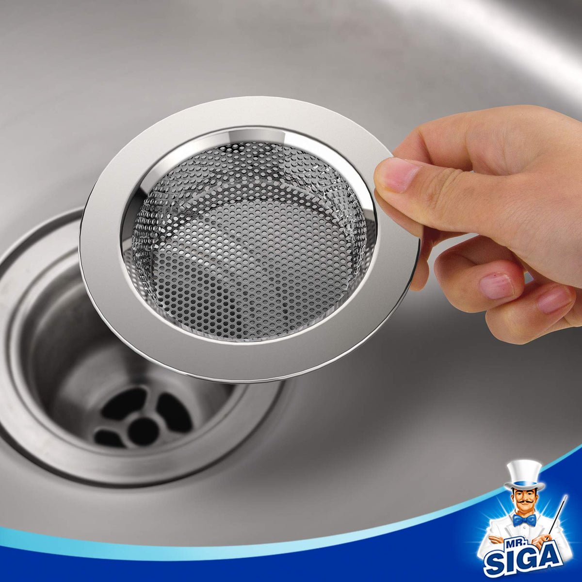MR.SIGA Kitchen Sink Strainer, Stainless Steel Sink Drain Strainer, 3 Pack