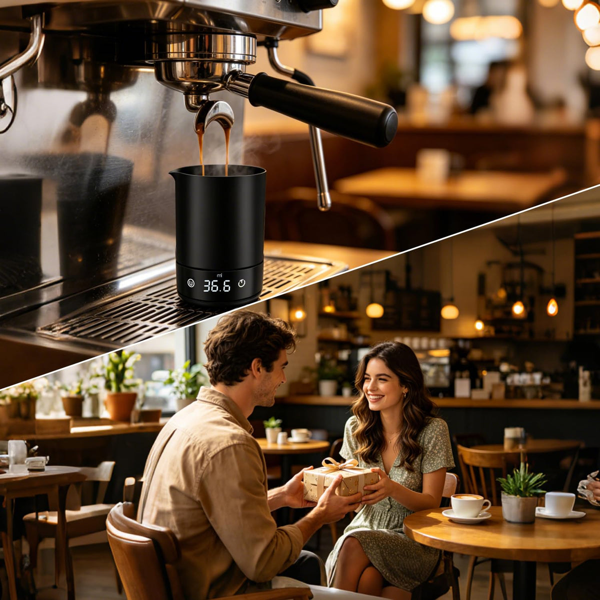 Coffee Espresso Scale, Magnetic Coffee Bean Scale Cup with LED Display
