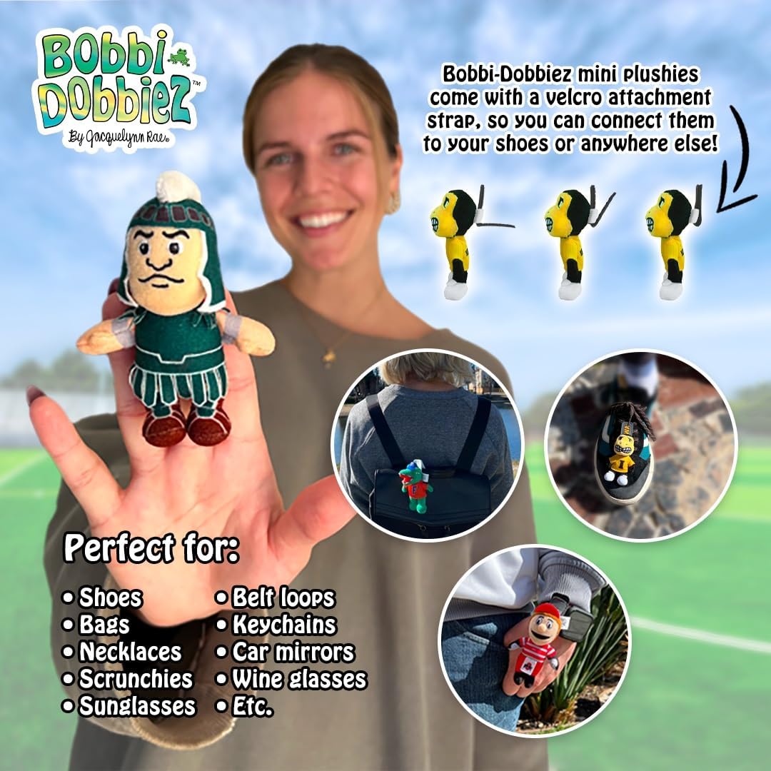 Bobbi-Dobbiez Mini Attachable Plushie: University of Miami Sebastian Mascot