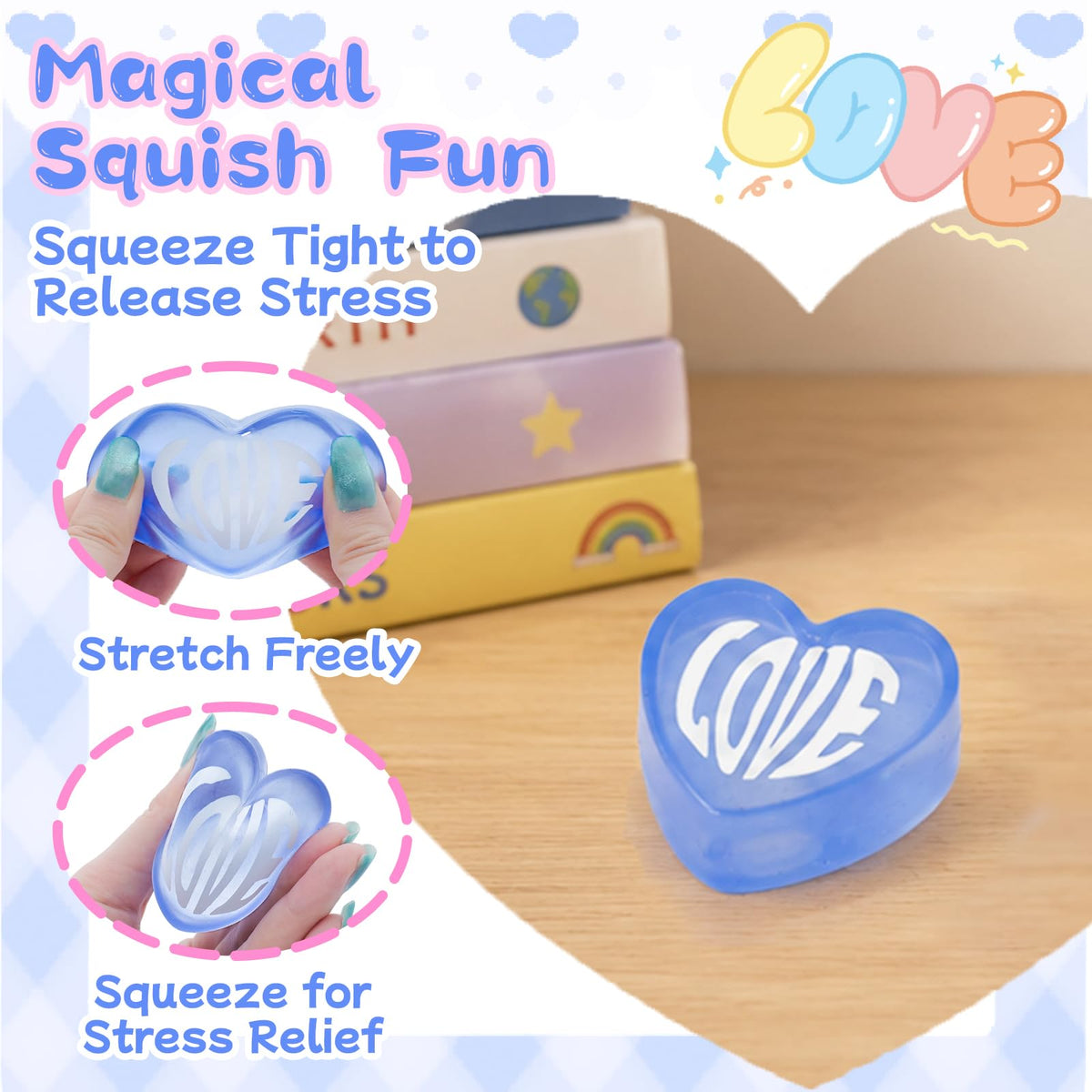 Heart Sensory Toys, Soft Squeeze Toys, Anxiety Relief