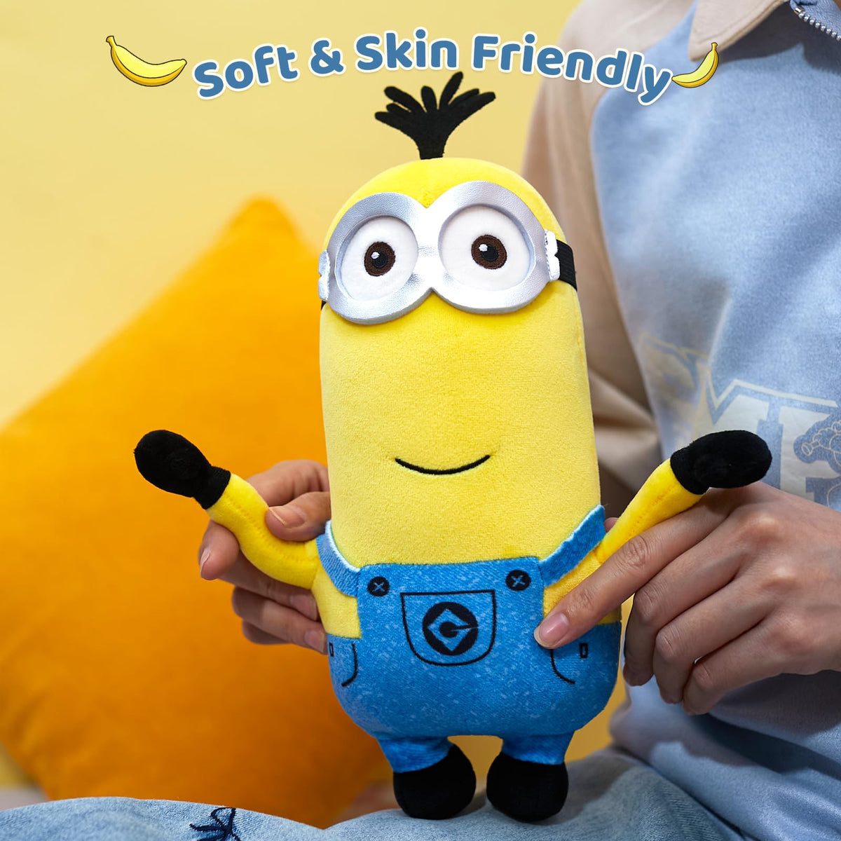MINISO 10" Minions Stuffed Animals Plush Toys (Kevin) Kawaii Soft Cute Sleeping Plushies Bedding Pillow for Kids Toddler Toys Boys Girls