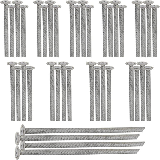 SmartSign Rebar Spikes - Pack of 40, Length 14", Diameter 1/2", Heavy Duty Metal Rebar Stakes for 6ft Parking Curbs/Wheel Stop/Speed Bump, Silver