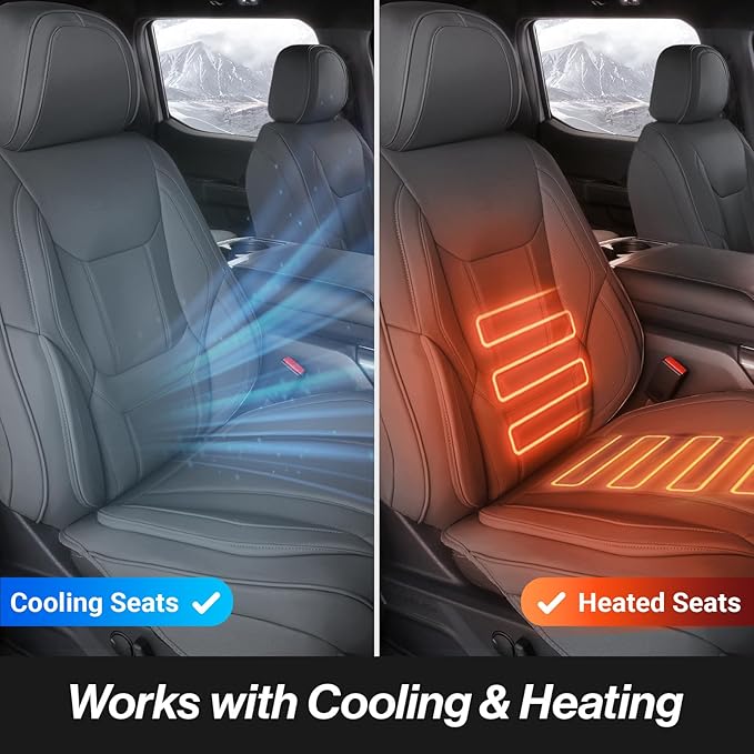 Coverland Custom Fit Car Seat Covers for SUV Compatible with [Escalade, Sonora, Suburban, Tahoe, Yukon, H2] Premium Waterproof Non-Slip Interior Seat Protector [Front Dark Gray - Size Chart A36]