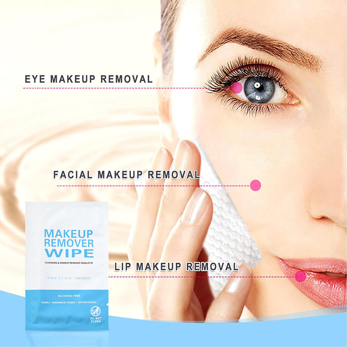 Gisdo 200 Pack Makeup Remover Wet Wipes Individually Wrapped