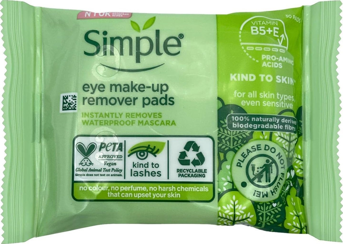 Simple Eye Makeup Remover Pads Makeup Remover 30 count