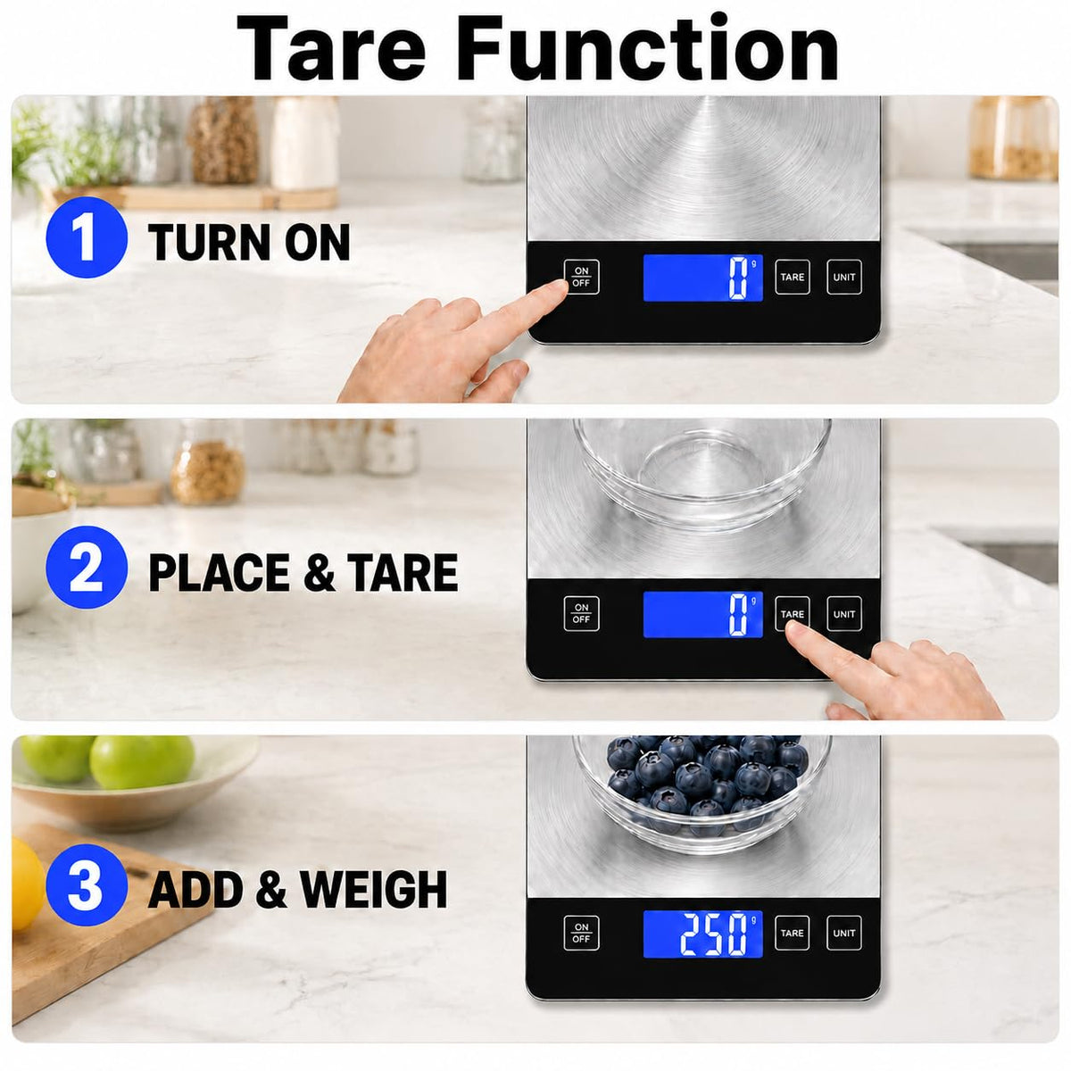GPY 33lb Digital Food Scale, Kitchen Scale for Cooking and Baking