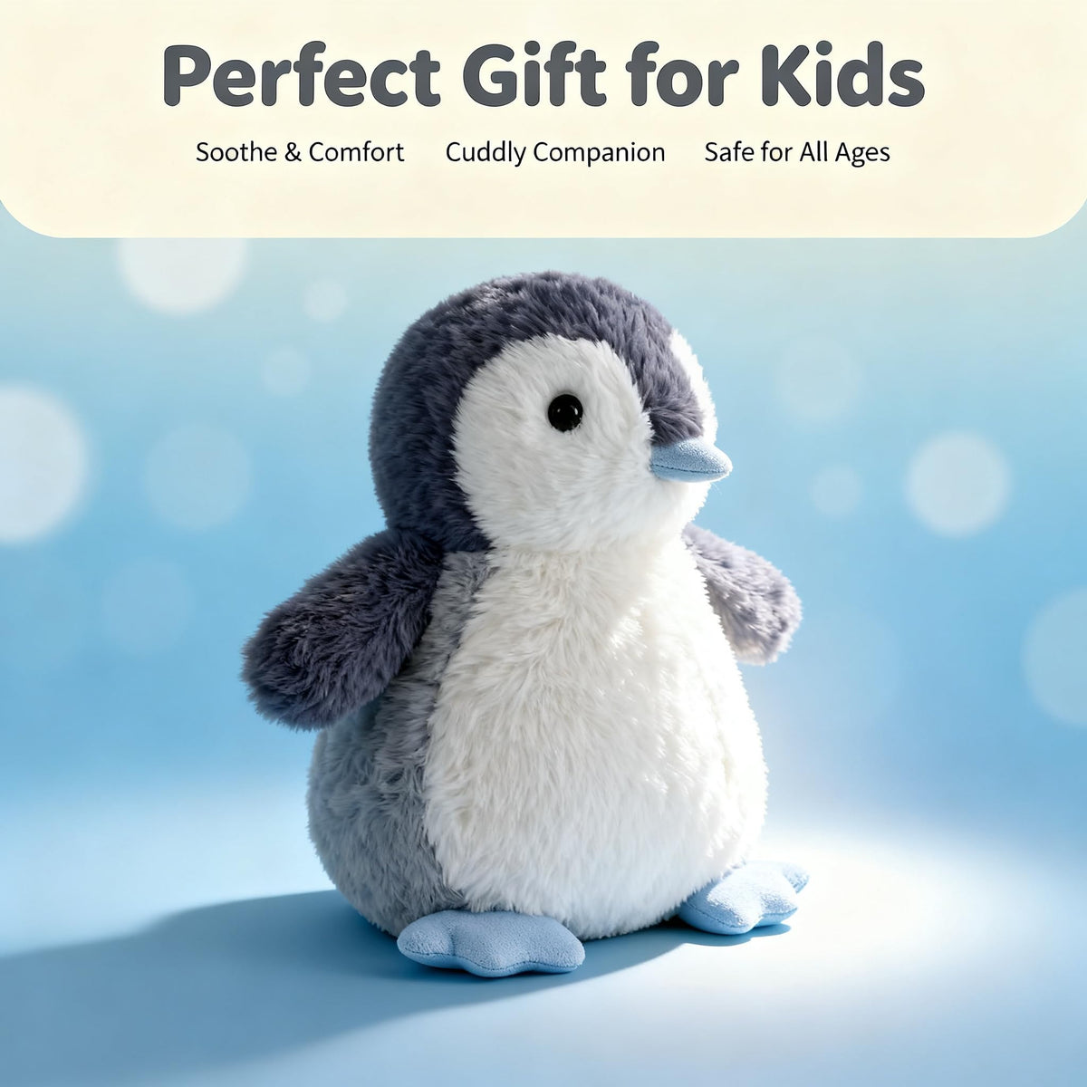 Fufuwarm Adorable Penguin Stuffed Animal, Blue Mouth, 10 Inches