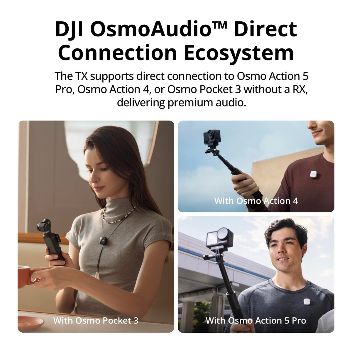 DJI Mic Mini (1 TX + 1 RX), Ultralight, Detail-Rich Audio