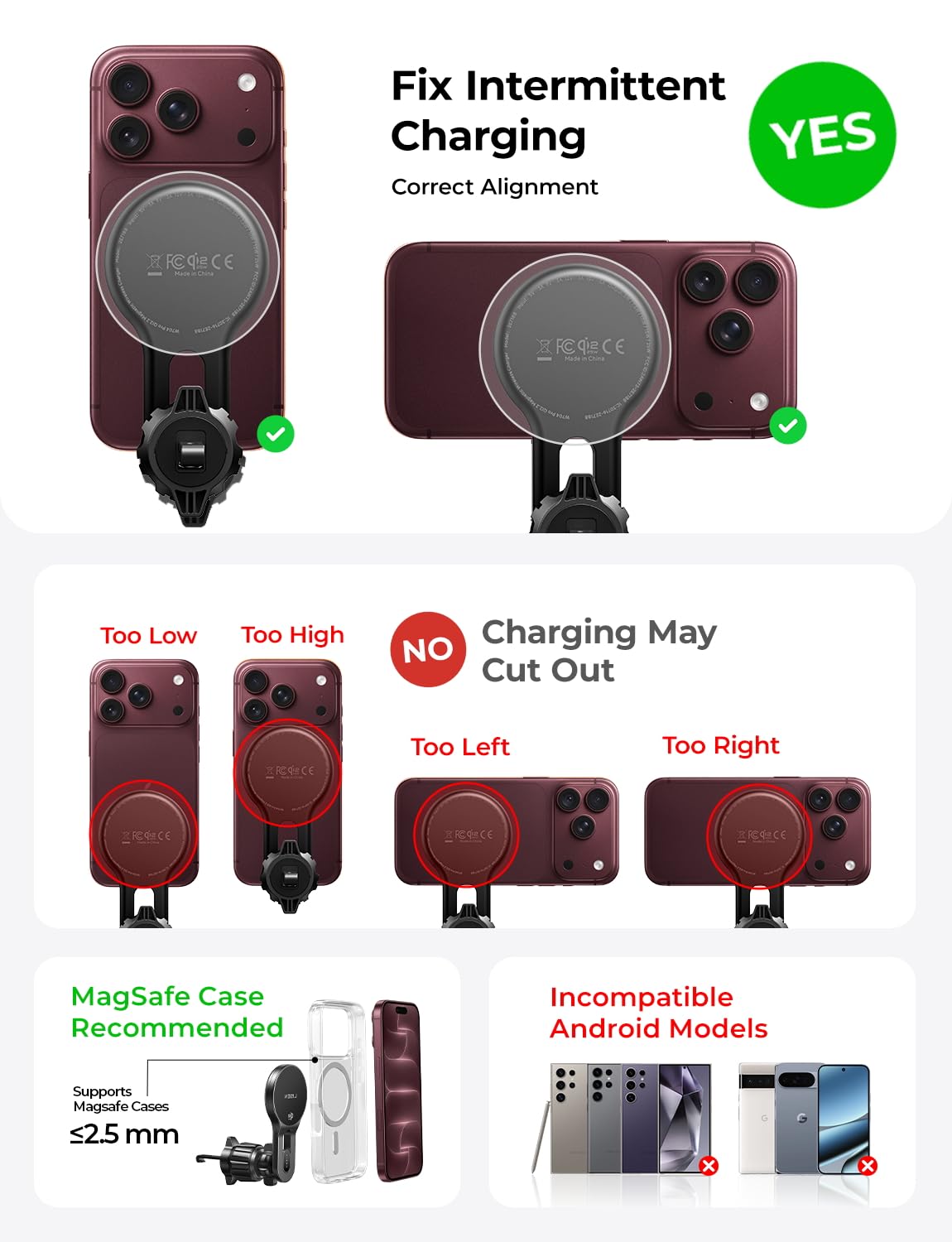 LISEN for Qi2.2 25W MagSafe Car Mount Charger for iPhone 18 Pro Max, Car Vent Magnetic Car Charger Stable Qi2 Wireless Charging Car Charger Mount Holder,Car Mount,Car Vent Mount for iPhone 18 17 16