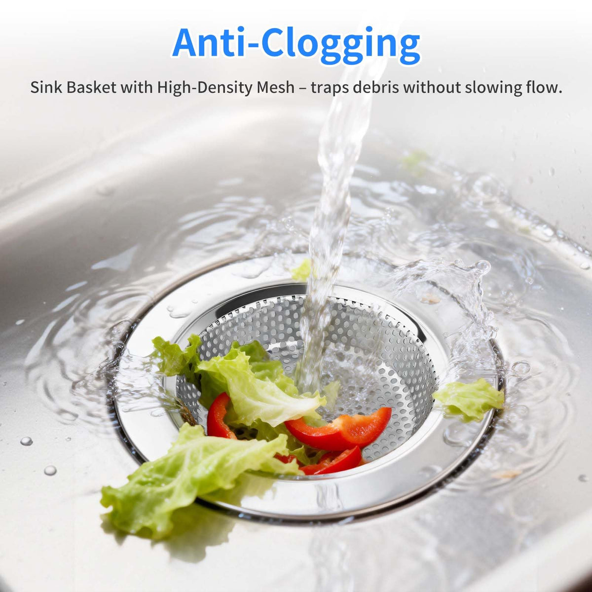 Chefbee 4PCS 4.4" Stainless Steel Kitchen Sink Drain Strainer Food Catcher