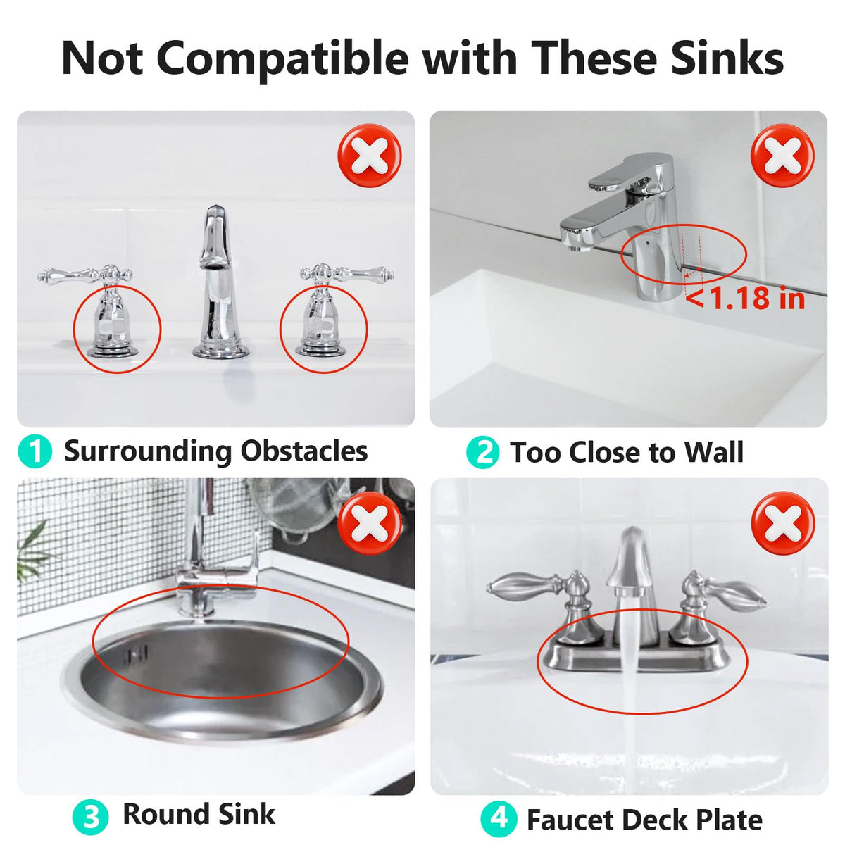 24'' Longer Faucet Mat for Kitchen Sink Splash Guard Drain Mat Behind Fauce