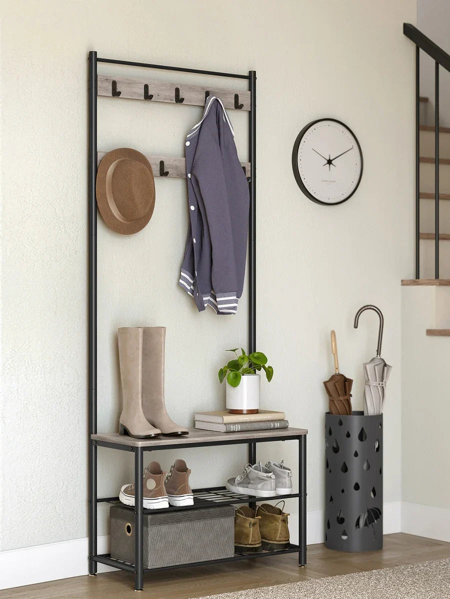 VASAGLE Coat Rack, Hall Tree With Shoe Storage Bench