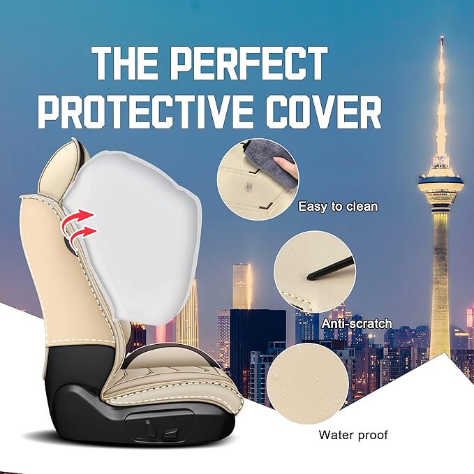 CTDS Car Seat Covers for Honda Accord 2000-2026, Stylish Sport Seat Cover, Premium Nappa Leather Car Seat Cover. Automobile Seat Covers Sets.(Luxury 5 Seats/Beige)