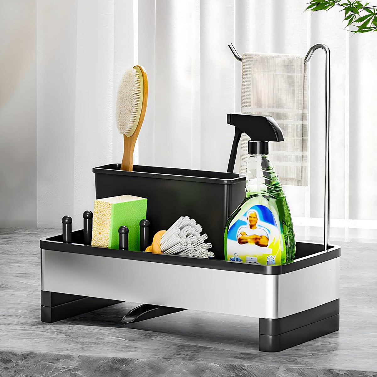 Ewaiira Sponge Holder for Kitchen Sink, Stainless Steel Sink Caddy
