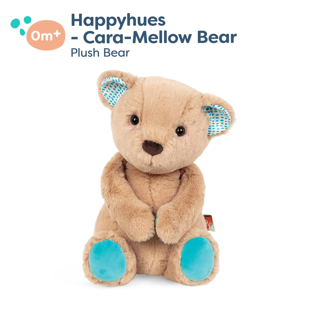 B. toys Plush Teddy Bear, Cara-Mellow Bear, 12-Inch Stuffed Animal Toy