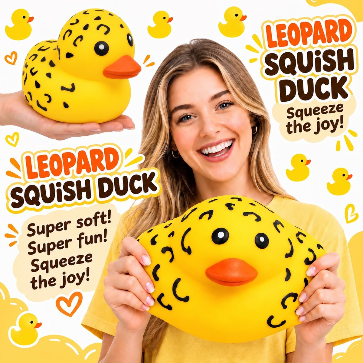 Jumbo Duck Squishy, Giant Soft Slow Rising Duck Stress Relief Squeeze Toy