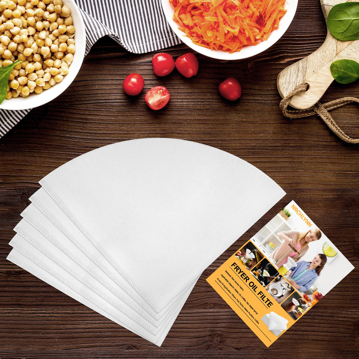 NACHLYNN Fryer Oil Filter 100pcs 10 inch Cooking Oil Filter Kitchen Oil Filters Non-Woven Filter Cones Maple Syrup Filters Beeswax Filters Grease Filter Cones for Restaurant Kitchen Cafe