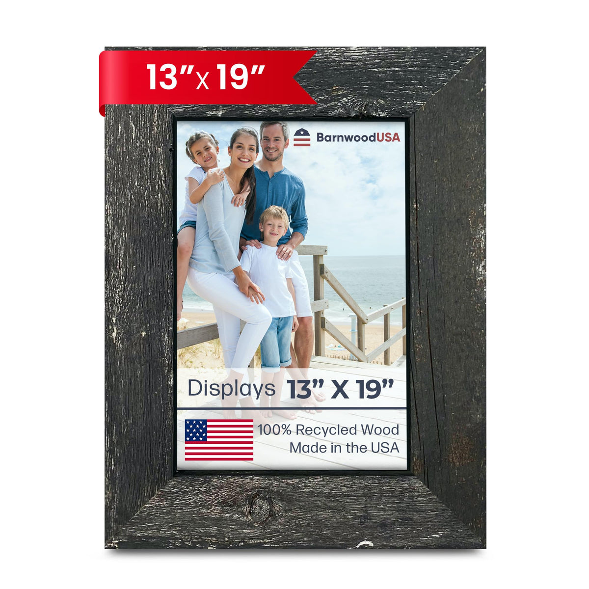 BARNWOODUSA Farmhouse Picture frame 1 1/2 inch, 13x19, Smokey Black