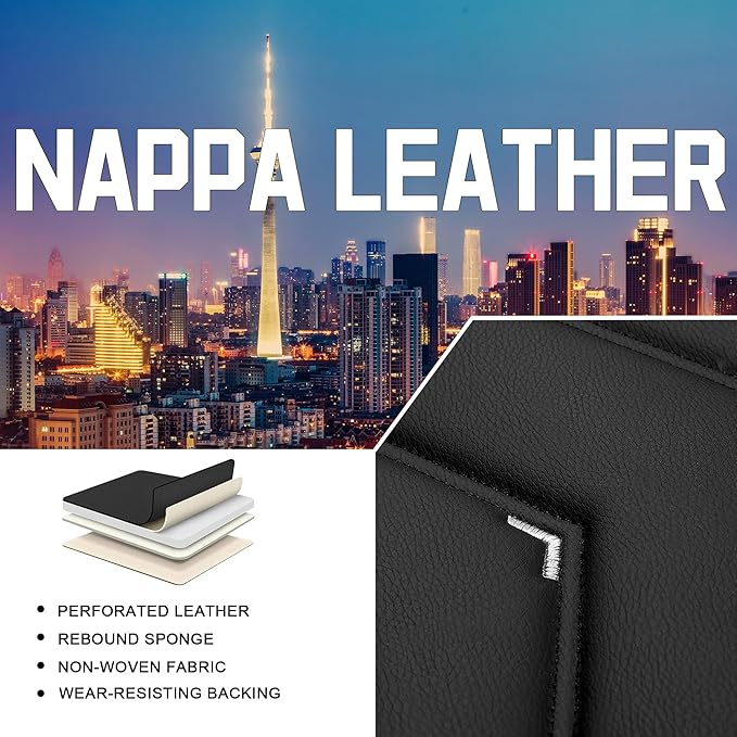 CTDS Car Seat Covers for Honda Accord 2000-2026, Stylish Sport Seat Cover, Premium Nappa Leather Car Seat Cover. Automobile Seat Covers Sets.(Luxury 5 Seats/Black White)