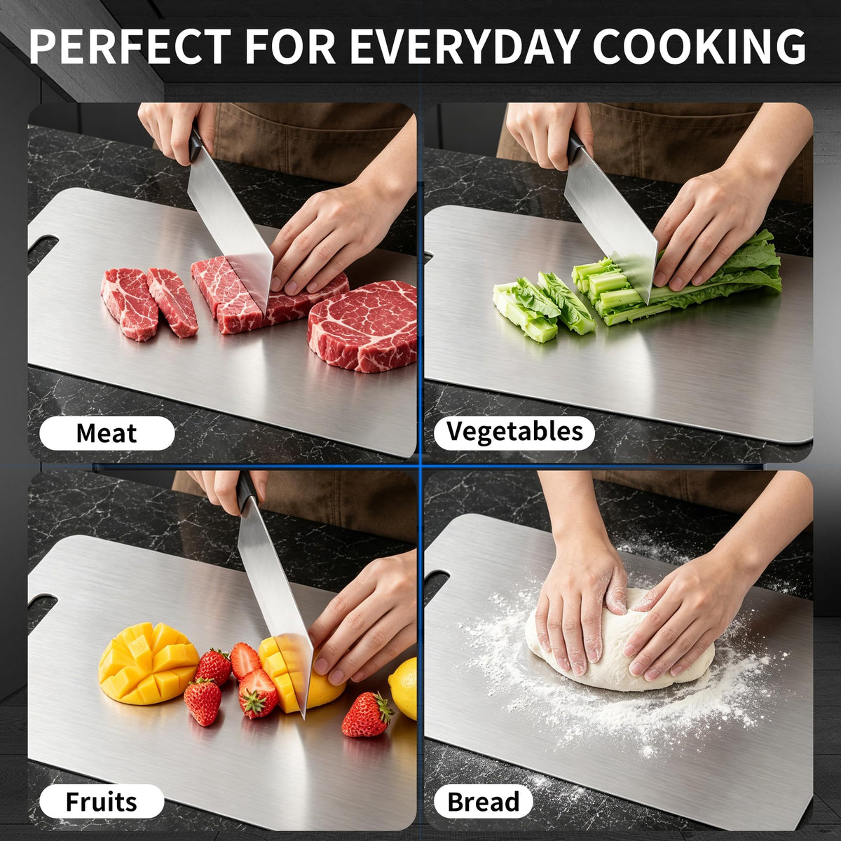 Titanium Cutting Board for Kitchen, Non Toxic Double Sided-14x 10"