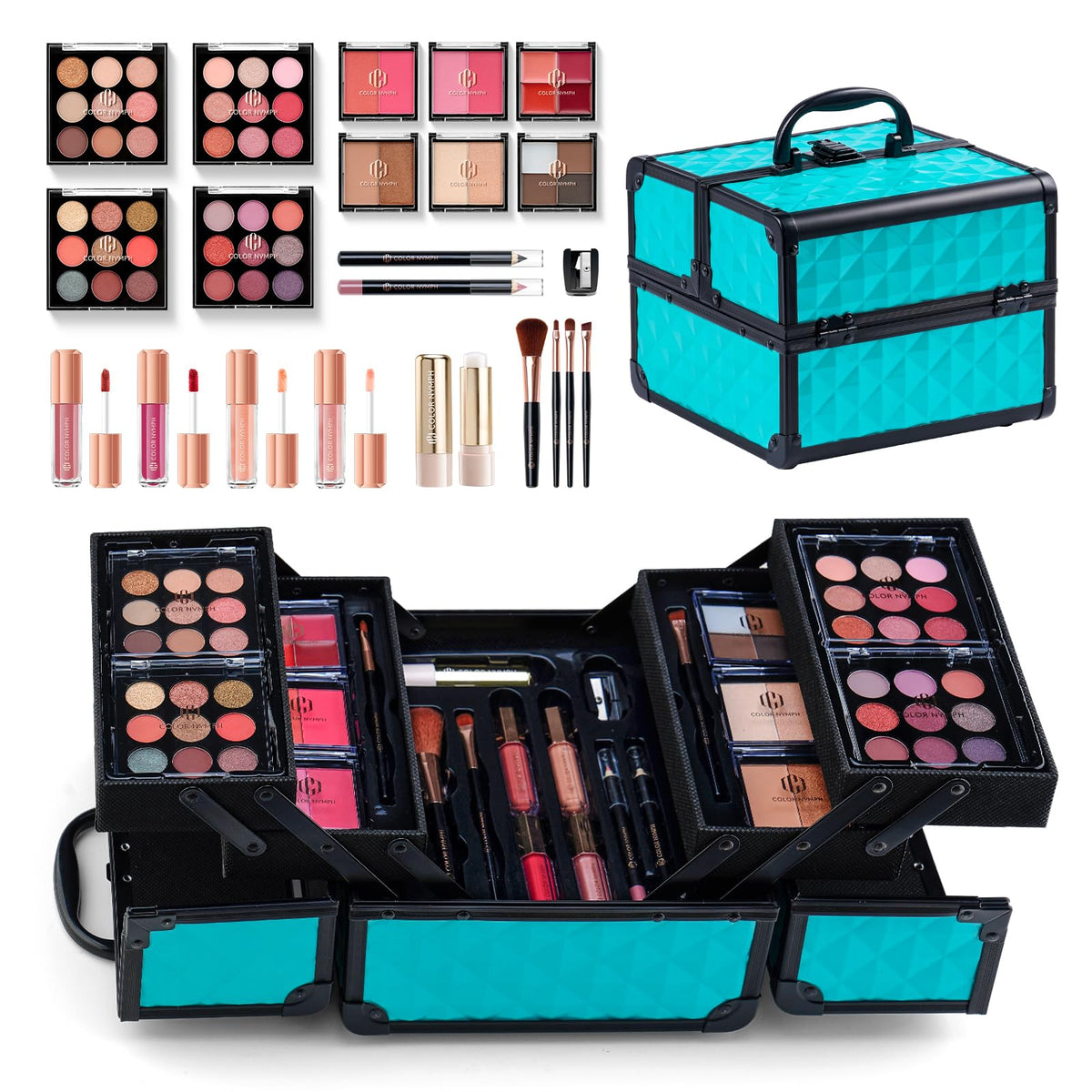 Color Nymph All In One Makeup Kit, Makeup Sets for Teens Girls - Mint Green
