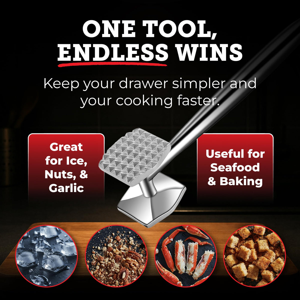 Lightyear Meat Tenderizer – Stainless Steel Meat Mallet