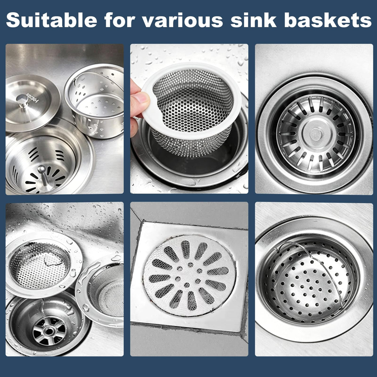 Nuvahome Disposable Sink Drain Strainer: 200Pack Sourdough Mesh Cover