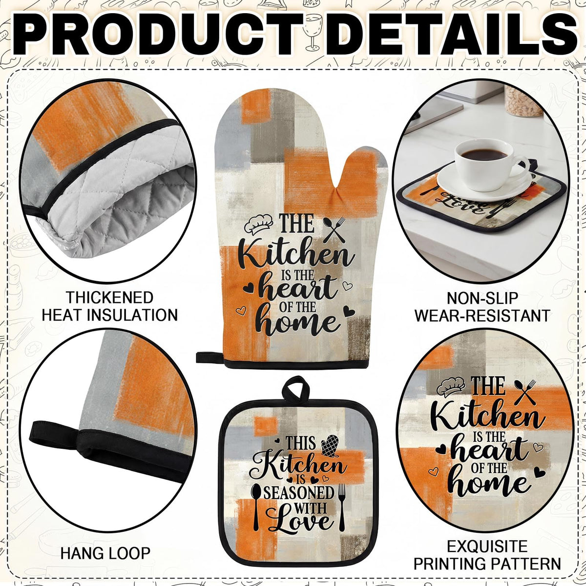 Nesphy Kitchen Decor and Accessories Set of 10, Orange Beige
